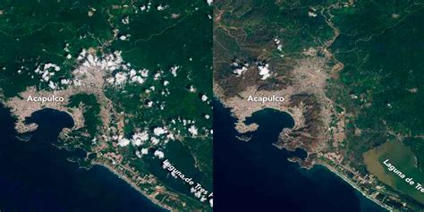 Acapulco antes y después de Otis la NASA comparte imágenes satelitales