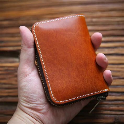 Leacool Small Genuine Leather Wallet Vintage Handmade Mini Women