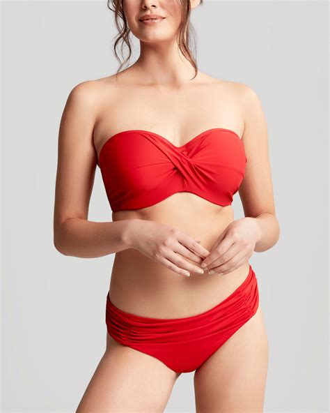 Anya Riva Twist Bandeau Bikini Fiery Red Tkd Lingerie