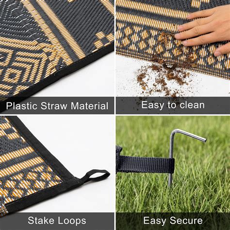 Yamaziot 9x12 Patio Outdoor Rugs Reversible Outdoor Mats Plastic