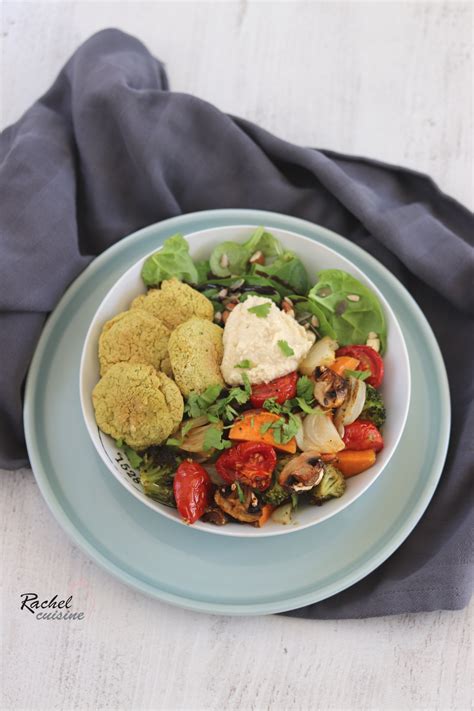 Assiette Complète Légumes Au Four Falafel Houmous Rachel Cuisine