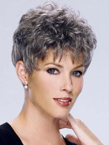 Short Curly Grey Capless Online Wigs Cheap Grey Wigs For Sale Women