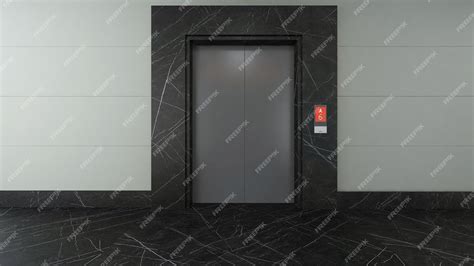 Premium Photo Modern Single Elevator Design Concept With Black Marble