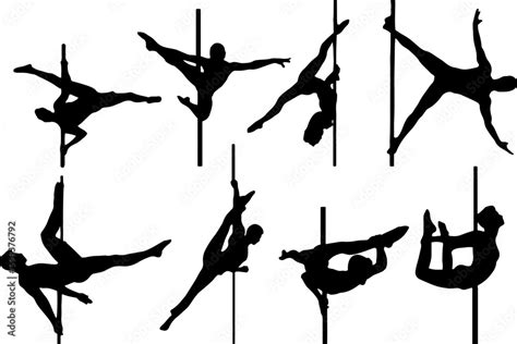 Vector Silhouettes Of Pole Dancers For Your Next Creative Project Dynamic And Beautiful A