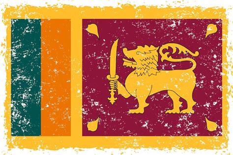 Sri Lanka Flagge Im Grunge Stil Premium Vektor