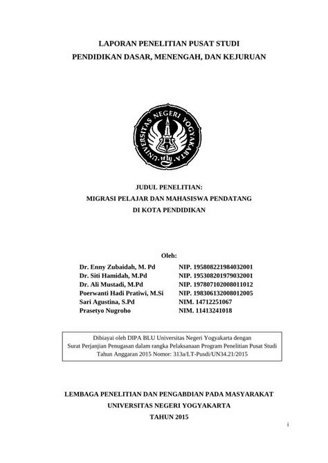 PDF LAPORAN PENELITIAN PUSAT STUDI PENDIDIKAN DASAR Staffnew Uny Ac