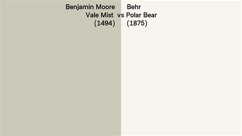 Benjamin Moore Vale Mist Vs Behr Polar Bear Side By Side