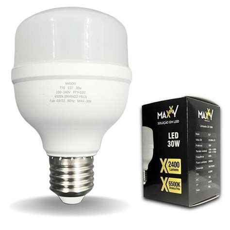 Kit L Mpada Led Bulbo W Bivolt Branco Frio K Soquete E V