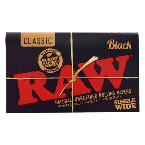 Raw Black Single Wide 1 1 4 Size Rolling Papers 100 Leaves