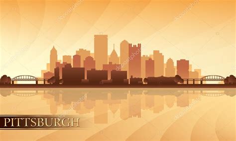 Pittsburgh City Skyline Silhouette Background Stock Vector Image By