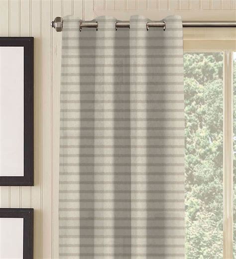 Buy Beige Sheer Polyester Feet Eyelet Door Curtain At Off By