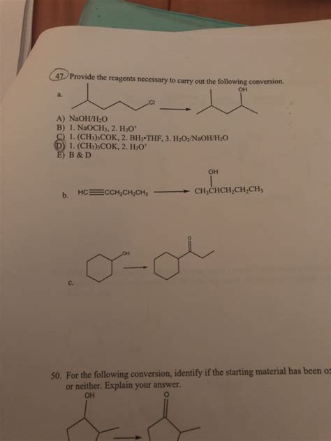 Solved 47 Provide The Reagents Necessary To Carry Out The Chegg