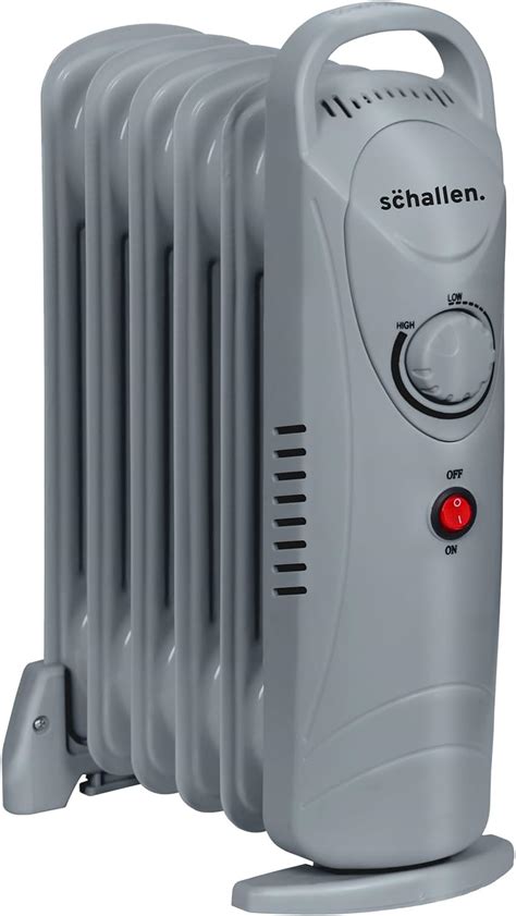 Schallen 800W 6 Fin Mini Small Portable Electric Slim Oil Filled