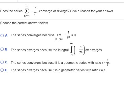 Solved Does the series converge or diverge? Give a reason | Chegg.com