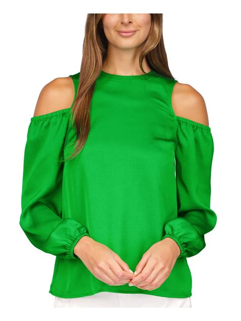 Michael Michael Kors Womens Green Cold Shoulder Textured Keyhole Back