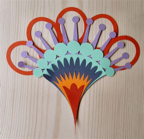 Wycinanki 002 Fan Flower Heads Paper Cutout Art Paper Art