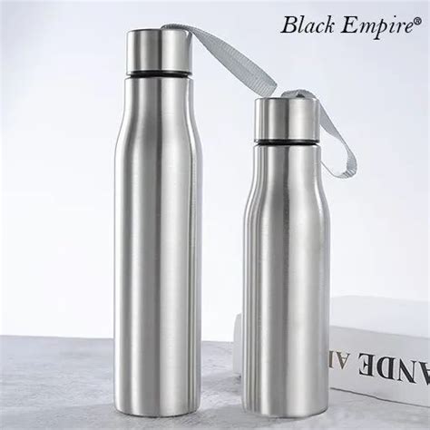 Black Empire Silver Stainless Steel Water Bottle For Office