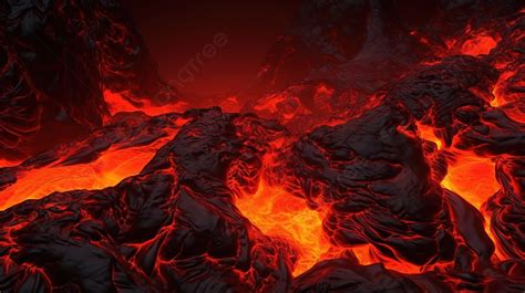 3d Image Of Burning Volcanic Rock With An Intense Glow From Below ...