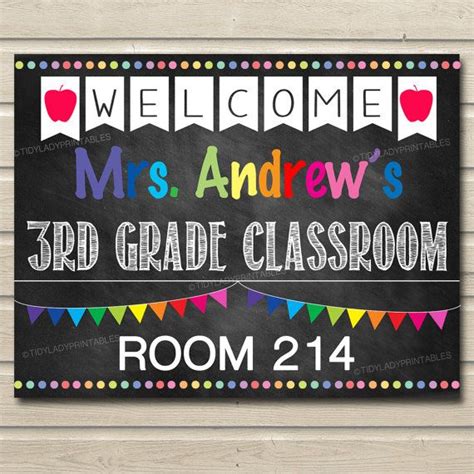 Printable Teacher Classroom Door Sign Classroom Decor Teacher