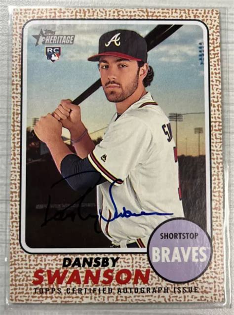 Topps Heritage Real One Dansby Swanson Sp Rookie Auto Rc Braves