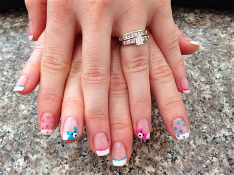 Gender Reveal Nails Gender Reveal Nails Baby Nails Nail Designs