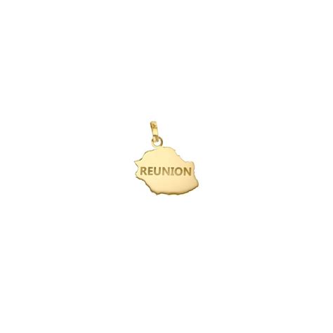 Pendentif carte de la Réunion or