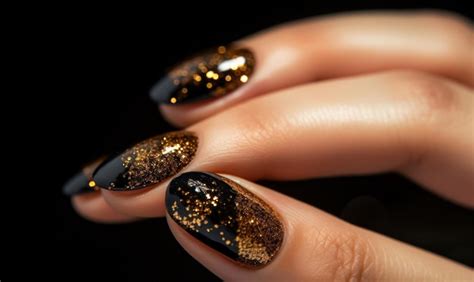 Premium Ai Image Glitter Nail Manicure