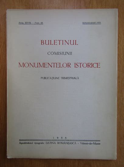 Buletinul Comisiunii Monumentelor Istorice Anul XXVIII Fasc 83