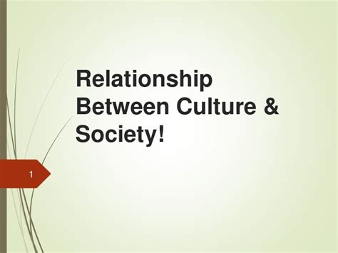 Relationship Between Culture And Society