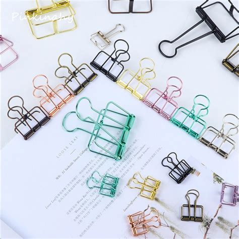 Unids Lote De Clips Met Licos De Colores Retro Color Oro Rosa Dorado