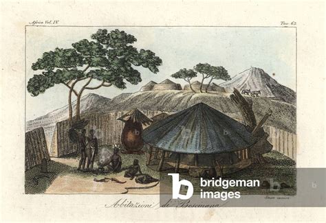 Image of Village of the Tswana or Batswana (Bechuana), South Africa. Circular