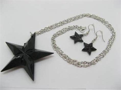 X Black Star Chain Necklace W Earring Ne M Sunrise