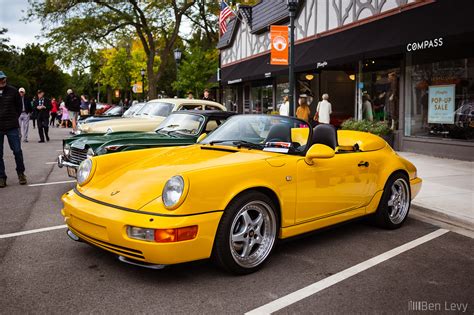 Yellow Porsche Speedster At Fuelfed Coffee Classics Winnetka