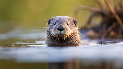 Premium AI Image | an otter swimming in water