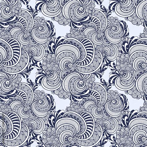 Abstract Zen Tangle Zen Doodle Marine Seamless Pattern From Shells