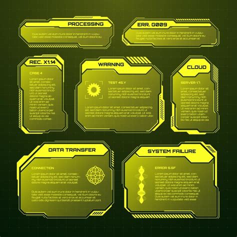 Premium Vector Yellow Futuristic Hud Ui Elements Scifi User Interface