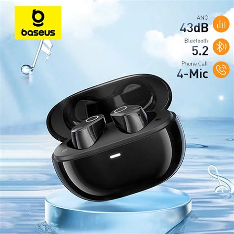 Baseus Bowie WM05 ANC Wireless Earphone Hybrid 43dB TWS Earbuds 4 Mics