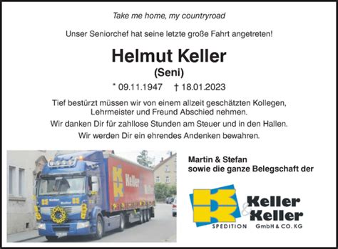 Traueranzeigen Von Helmut Keller S Dwest Presse Trauer