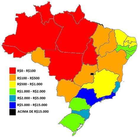 tudo lista pib por km de cada estado brasileiro