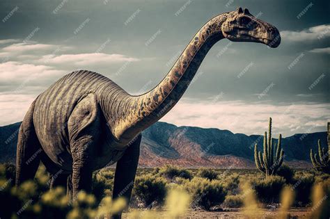 Premium Photo | Brachiosaurus dinosaur ancient herbivore dinosaur extinct animal generative ai