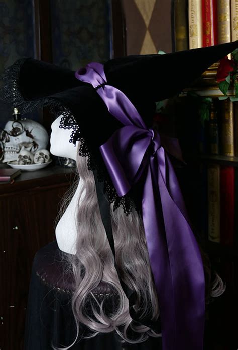 Women Lolita Witch Hat – Gothic Decorations Outfit | Fleece Halloween ...