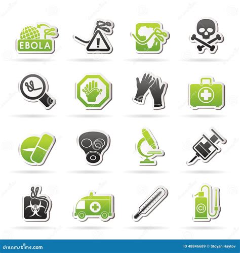 Ebola Pandemic Icons Stock Vector Illustration Of Chlorine 48846689