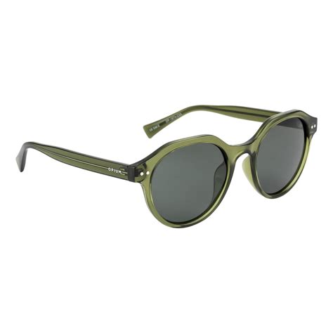 Buy Opium Eyewear Unisex Green Round Sunglasses with Polarised Lens ...