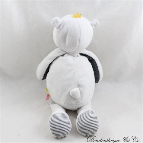 Peluche Sam Ours Noukie S Couronne Gris Blanc Croix Cm Sos Doudou