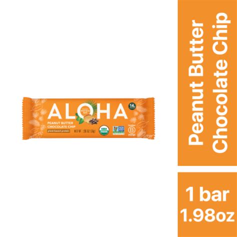 Aloha Peanut Butter Chocolate Chip Plant Based Protein Bar Ct Pick