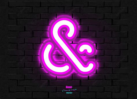 Neon Brick Wall Vector Hd Images Neon Symbol On A Brick Vector