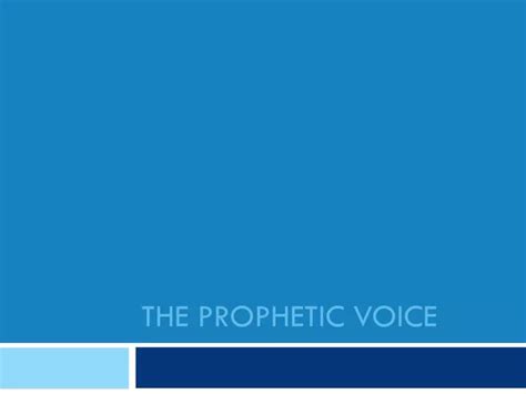 Ppt The Prophetic Voice Powerpoint Presentation Free Download Id