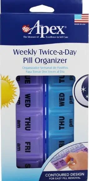 Apex 70059 Twice A Day Weekly Pill Organizer User Guide