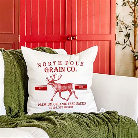 North Pole Grain Co Pillow Cover Antique Farmhouse