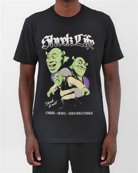 Camiseta Masculina Regular Shrek Life Preta DreamWorks FANLAB Oficial